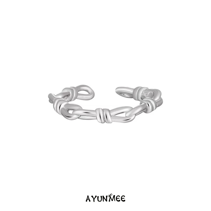 镂空感绳结戒指女冷淡风S925纯银