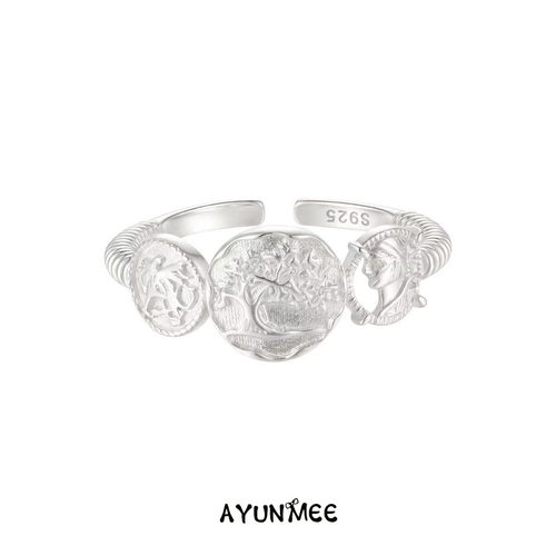 AYUNMEES925银古希腊开口戒指