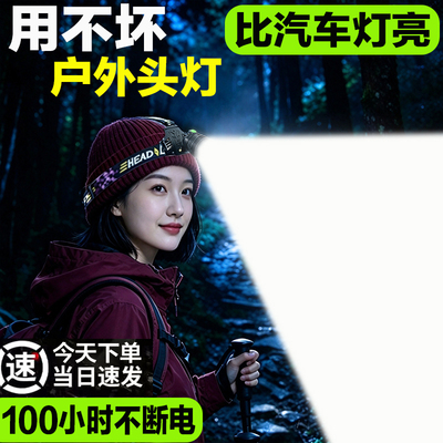 户外登山头灯强光超亮头戴式头灯