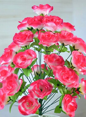 义乌厂家仿真花温馨花坊桌面花瓶新年装饰客厅装饰优雅玫红色高端