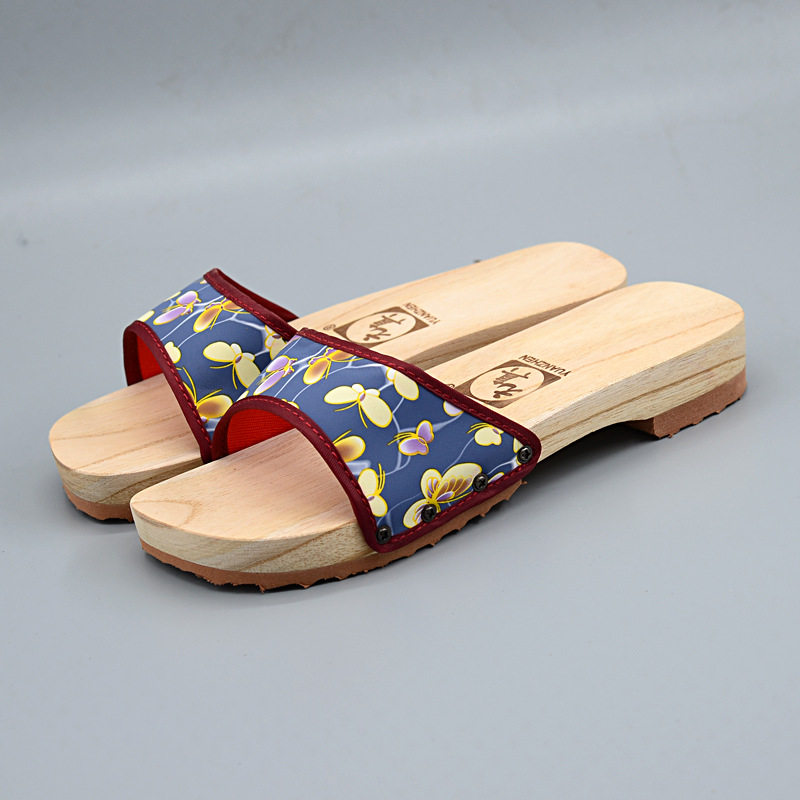 元真牌正品无油漆木拖鞋苦楝木防滑木屐男女鞋坡跟休闲一字木板鞋