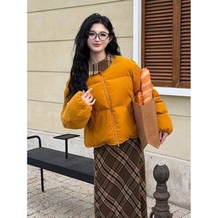 2025年冬新款 女冬小个子加厚保暖轻薄外套719 灯芯绒羽绒服短款