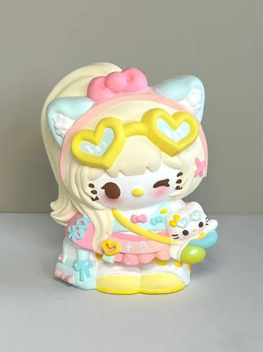 KT猫小号真石膏娃娃手工diy涂色白胚儿童创意涂鸦礼物