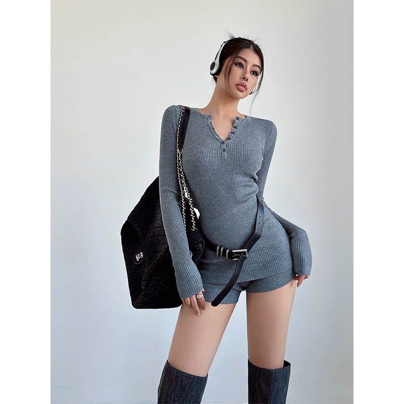 liviahome辣妹显瘦针织套装