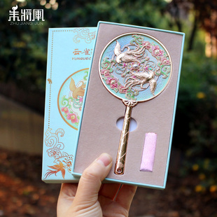 新款 文创镜子古风云雀手持随身化妆镜博物馆云雀镜子送老师礼物