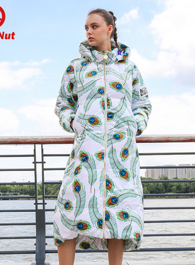 DEVIL NUT潮牌恶魔女式流感公主线保暖羽绒大衣孔雀迷彩-DNP AET