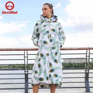 DNP 流感公主线保暖羽绒大衣孔雀迷彩 AET NUT潮牌恶魔女式 DEVIL