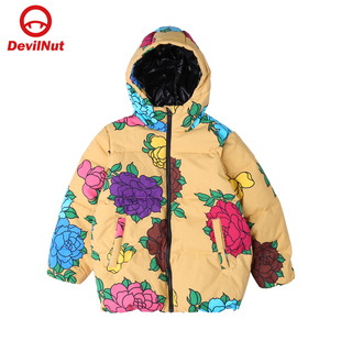 KIDS DEVIL AET 撞色保暖休闲羽绒服 NUT潮牌恶魔 潮童装