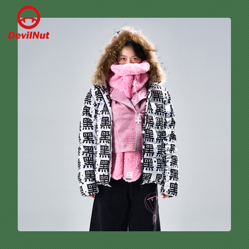 连帽短款DEVILNUT羽绒服休闲