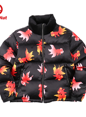 DEVIL NUT潮牌恶魔保暖立领保暖面包羽绒服金鱼迷彩外套-DNFC AET