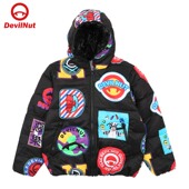 当季 DEVIL NUT潮牌恶魔无性别拼接保暖保暖大标迷彩羽绒服 ANT