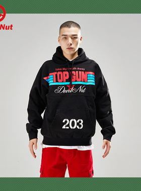 DEVIL NUT潮牌 恶魔 男女同款印花连袖套头卫衣-壮志凌云 ANT