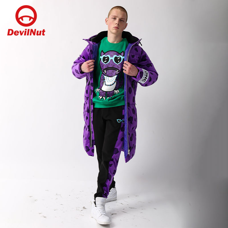 devilnut潮牌恶魔aty长款羽绒服