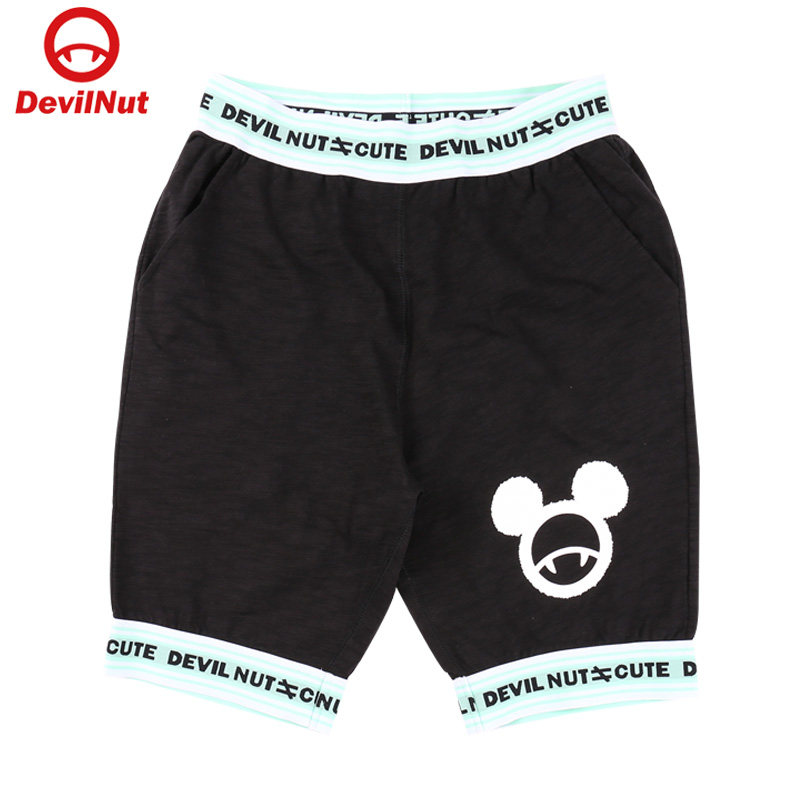 DEVIL NUT潮牌恶魔男女同款休闲宽松针织运动短裤米奇图案 主 SET