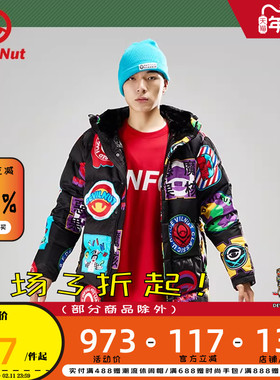 DEVIL NUT潮牌恶魔无性别情侣保暖拼接保暖黑底大标羽绒服 ANT