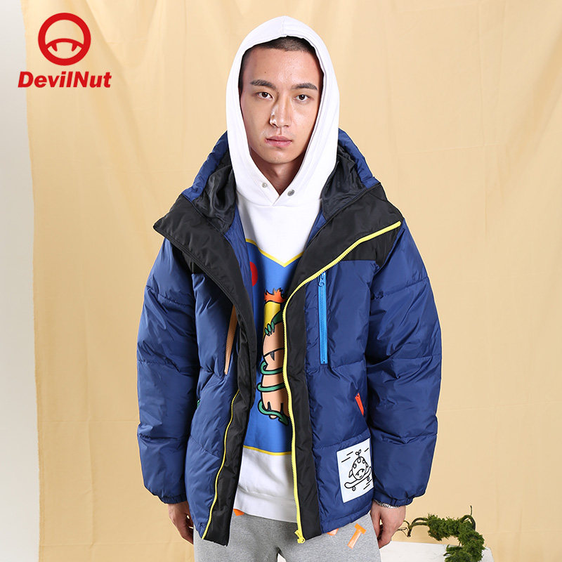 DEVIL NUT潮牌 恶魔 21秋冬新款男女情侣特宽松棉服 DNS ATO