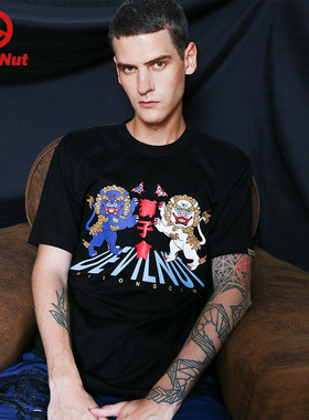 DEVIL NUT恶魔 潮牌 夏季新款男女情侣国潮短袖T恤 狮子会 STY