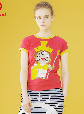 DEVIL NUT潮牌 恶魔 三只眼 女式 短袖T恤 DN SFO