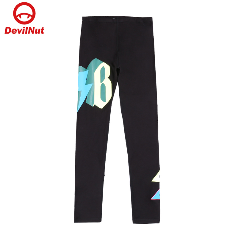 潮牌恶魔定位花打底裤