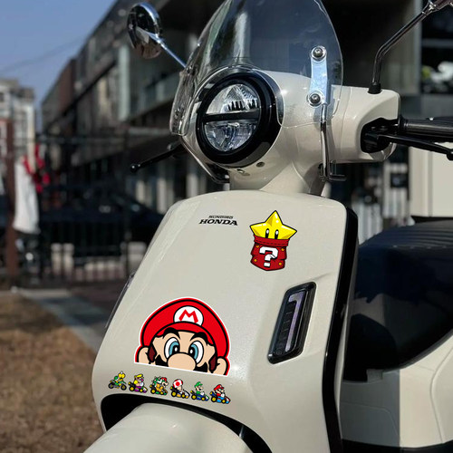 马里奥星星口袋贴纸适用NS125LA/Sixties 150si/us125/SR150装饰