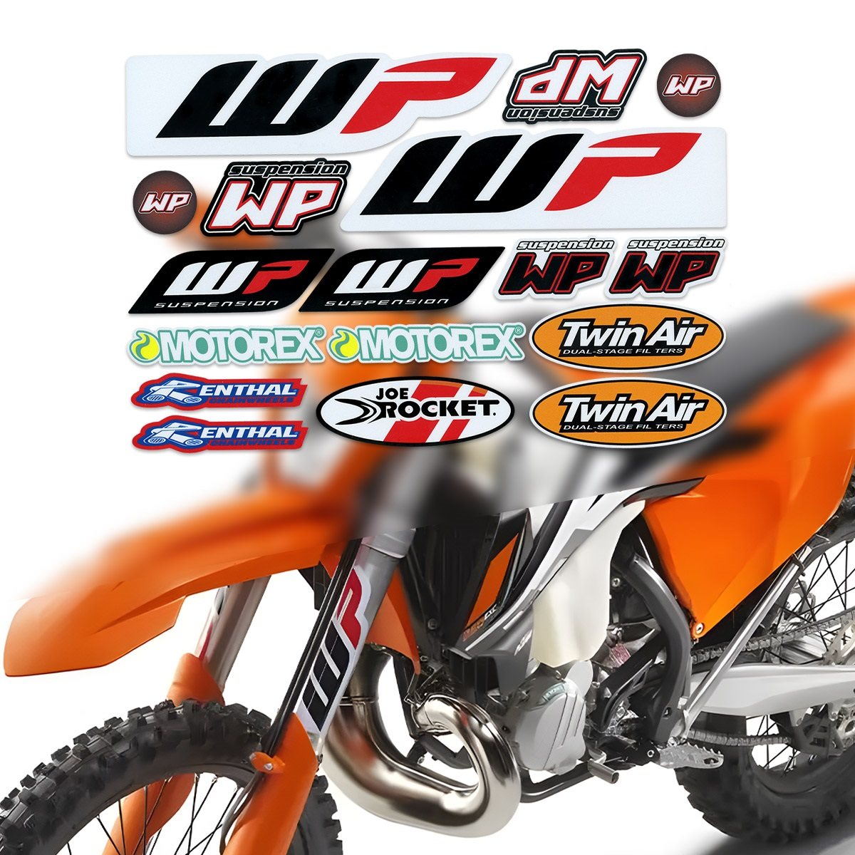 适用WP摩托车减震贴反光防水防晒