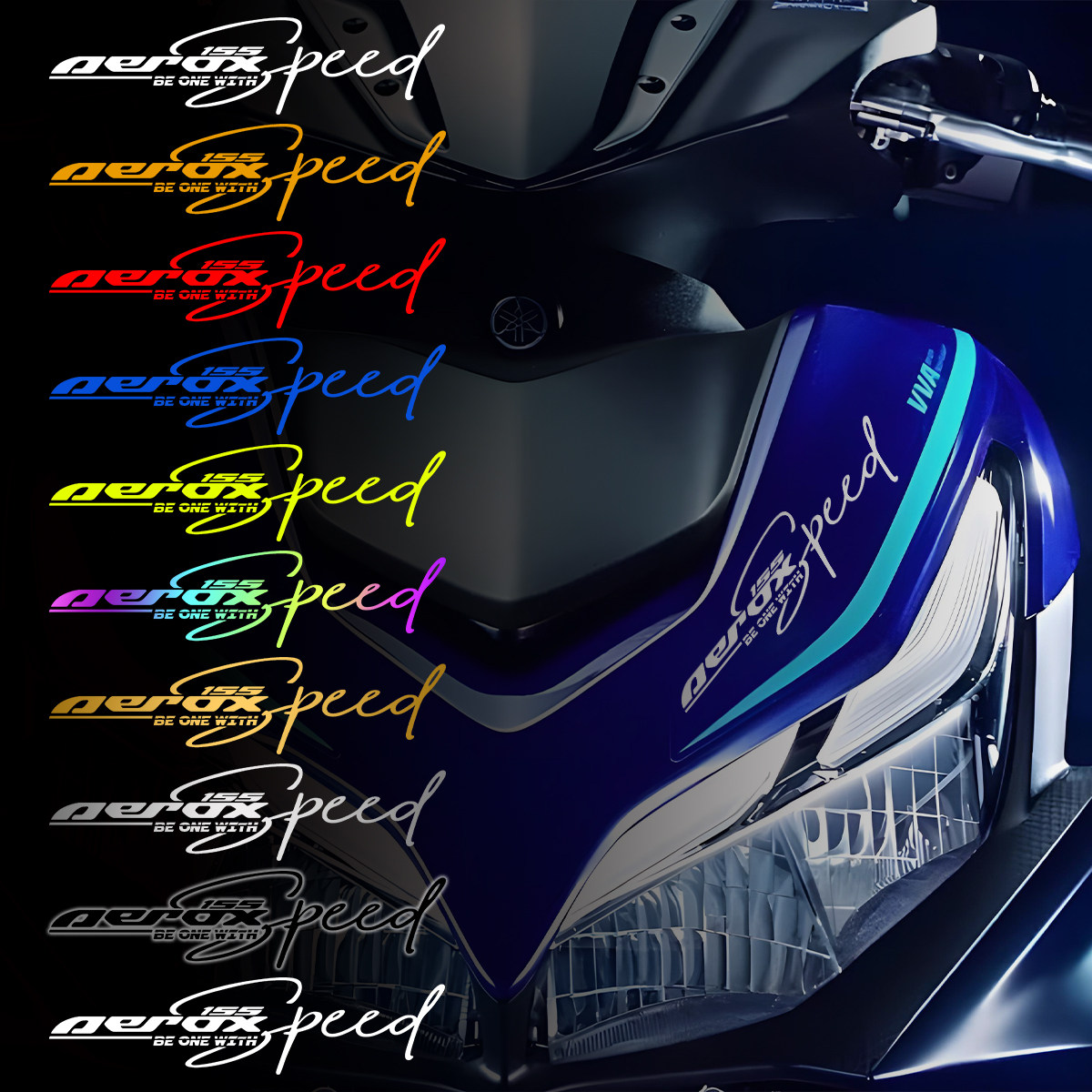 适用雅马哈AEROX155车头贴纸反光