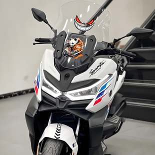 适用无极SR4MAX摩托车贴纸风挡夜光恶魔眼睛高达改装反光防水贴