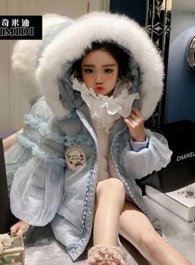 奇米迪女童羽绒服冬装2023新款加厚洋气童装儿童保暖羽绒服外套冬