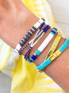 小众设计tila米珠手链欧美网红时尚多层叠戴个性简约手链女生闺蜜