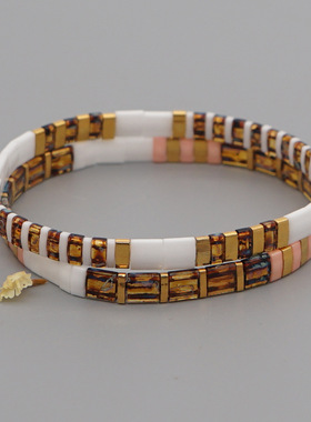 ins欧美风tila珠轻奢小手链个性串珠简约叠戴闺蜜礼物高级感手链