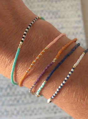 MLGM小众ins风简约miyuki进口珠细手链个性时尚女手链叠戴手串女