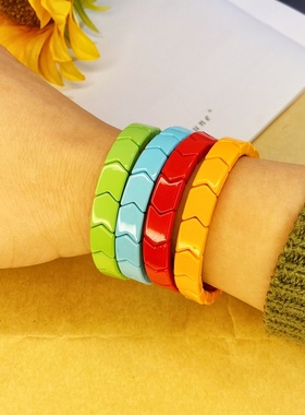 小众饰品波西米亚风纯色本命红合金搪瓷箭头手串 叠戴ins风小手链