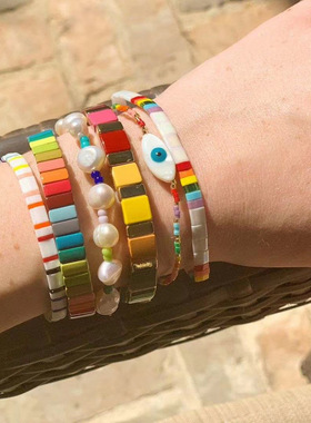 新品小众设计tila珠烤漆真珍珠