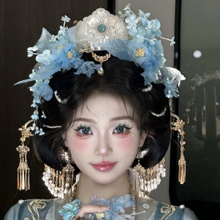 汉服拍照道具宋制发冠头饰汉服配饰发饰3d打印仙气莲花发冠妆造新