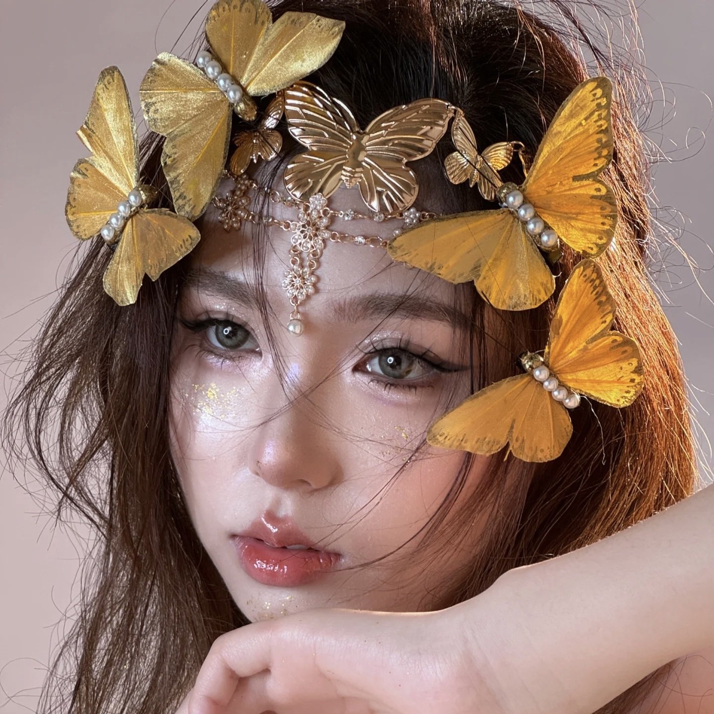 古风汉服头饰金色仿真蝴蝶发夹国风超仙汉服神女拍照发饰虞姬配饰,饰品/流行首饰/时尚饰品新,发饰,淘宝优惠券,粉丝福利购,淘宝优惠卷