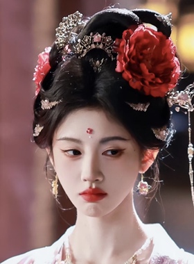 鞠婧祎同款唐风古风发饰汉服配饰