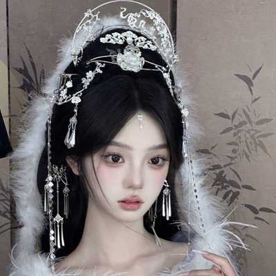 嫦娥仙子发冠合金古风汉服妆造