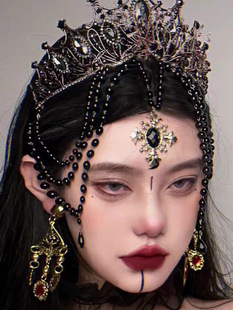 新款汉服配饰Lolita头饰圣母皇冠洛丽塔宫廷发饰新娘超仙珍珠发冠