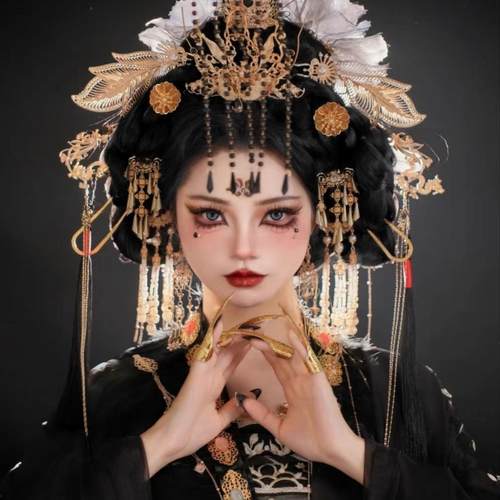 女帝发饰发冠合金古风汉服配饰