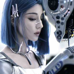 迪丽热巴同款未来感AI蛇形设计感项链y2k项圈辣妹夸张头饰蛇造型