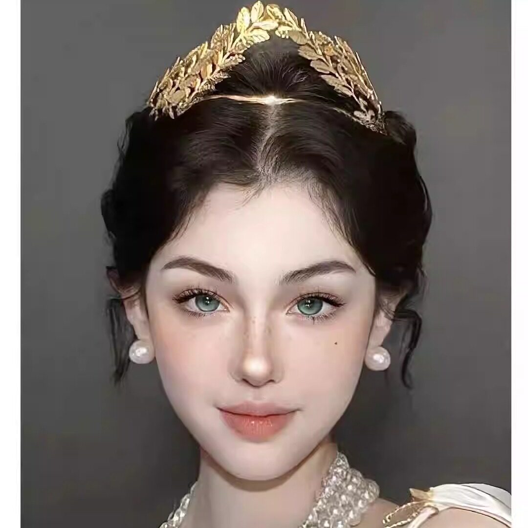 新款圣母发箍希腊女神树叶子巴洛克复古罗马新娘头发饰摄影道具女