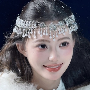 古风额饰眉心坠超仙汉服流苏发冠异域风公主神明少女发饰西域配饰