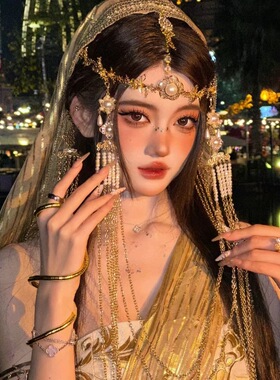 新款流苏发冠合金圣母光环头冠