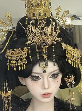 女帝王冠华丽踏仙君cos发簪帝王