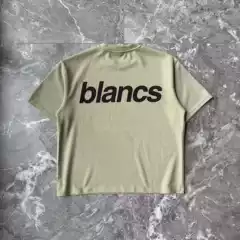 Blans Heavy-Duty Everyday Life Niche Waffle Green Apple Color Crew Neck Basic T-Shirt Short Sleeve
