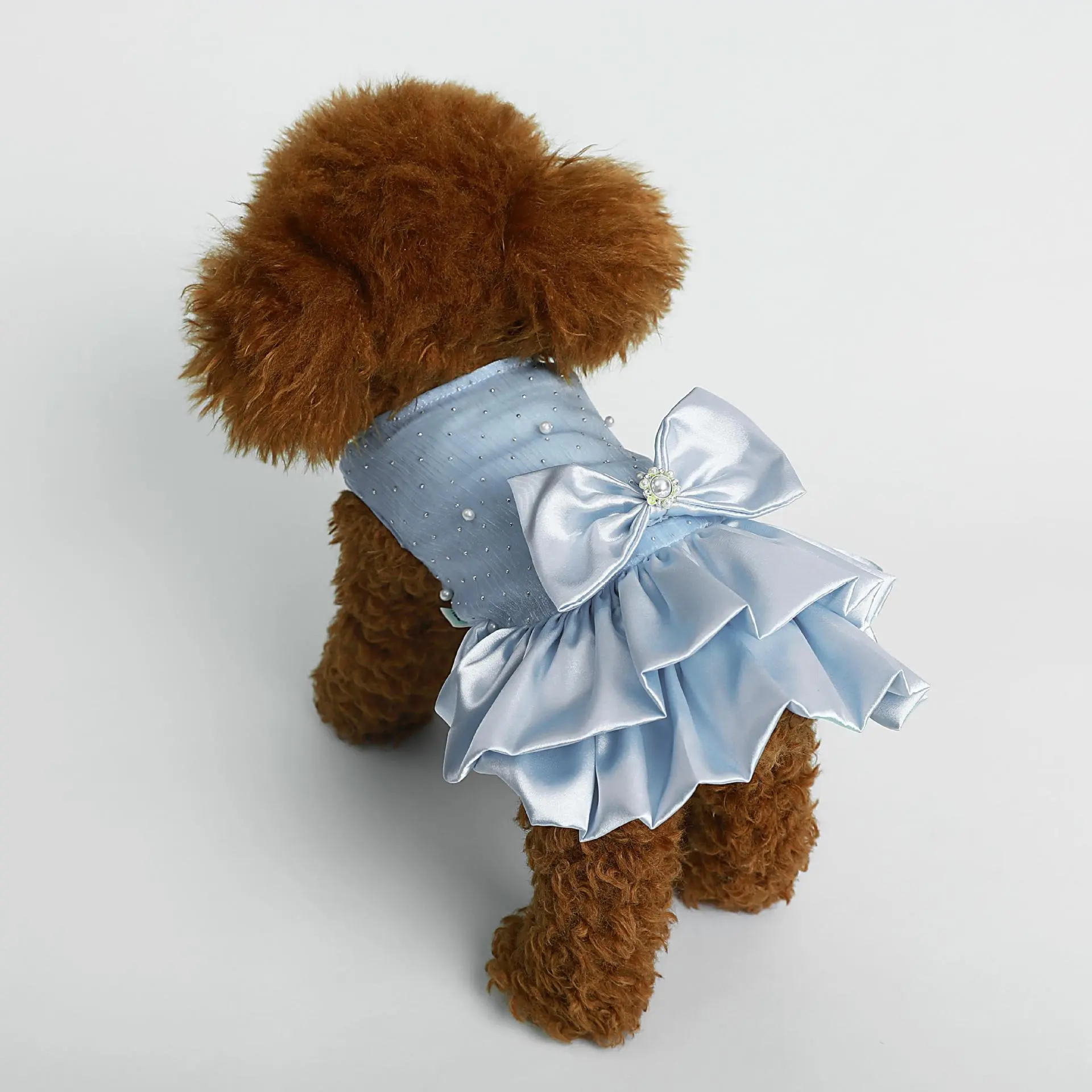 新年重工珍珠礼服春秋冬小型犬公主风宠物狗狗装马尔济斯比熊衣服