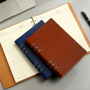 a5商务活页笔记本会议记录本可替换内页B5A4学习记事本子定制logo