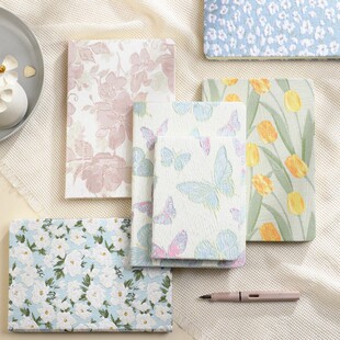 a5布艺手账本a6文创笔记本文艺风小清新记事本古风空白本日记本子