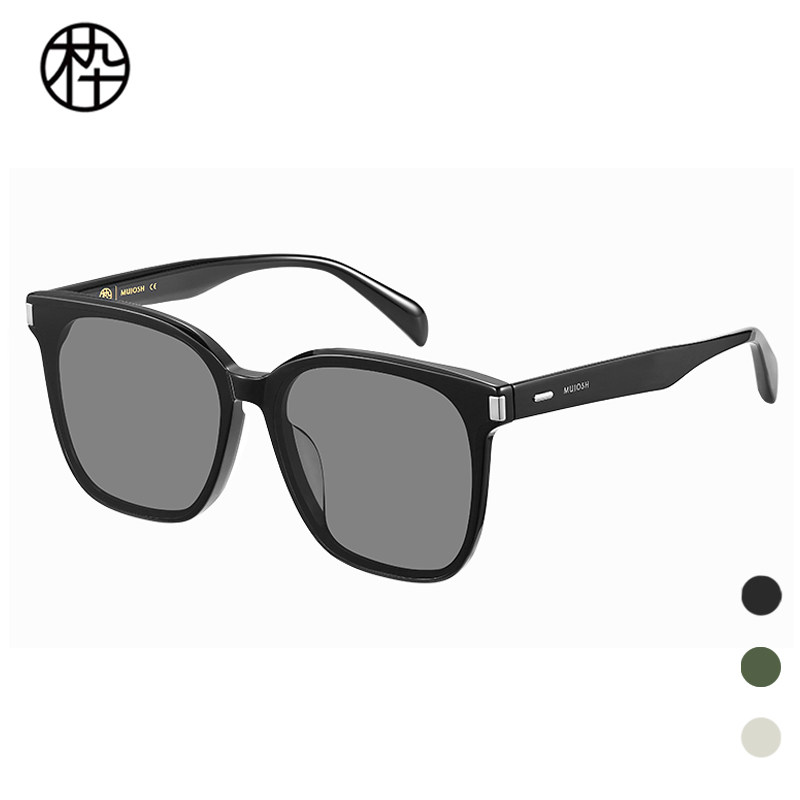 木九十专柜正品MJ12SM1597经典黑超造型方框全息飘面偏光太阳镜