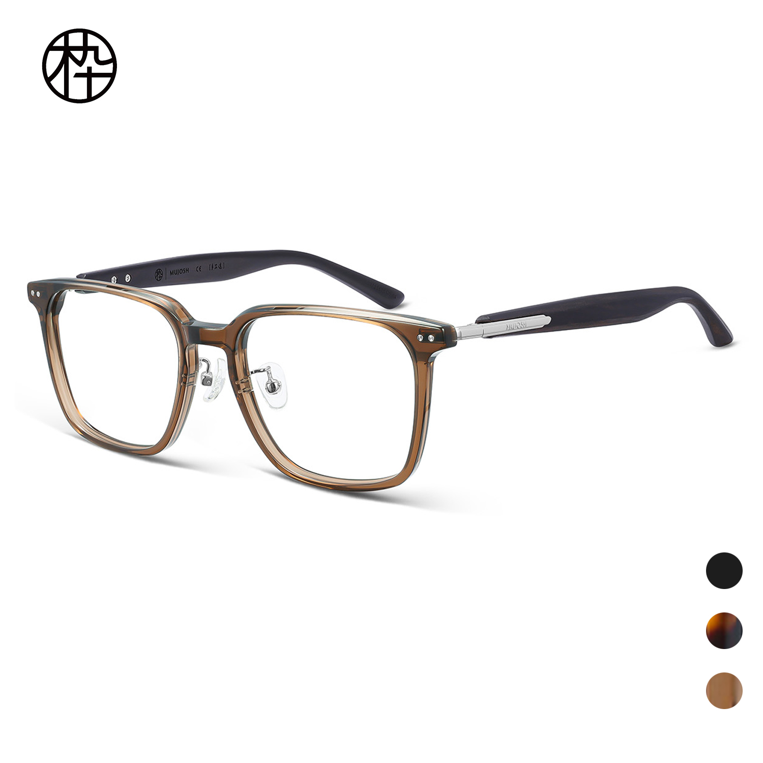 木九十专柜正品MJ12FN1019专柜正品方形板材框实木腿复古眼镜框架